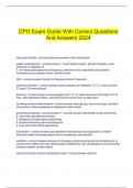   CPO Exam Guide With Correct Questions And Answers 2024