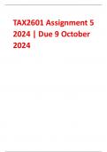 TAX2601 Assignment 5 2024 | Due 9 October 2024