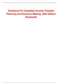 Solutions Manual For Canadian Income Taxation Planning and Decision Making, 26th Edition Buckwold  ||All Chapters