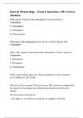 Intro to Meteorology - Exam 1 Questions with Correct Answers