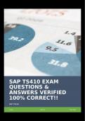 SAP TS410 EXAM QUESTIONS & ANSWERS VERIFIED 100% CORRECT!!