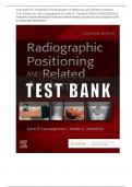 Test bank for Textbook of Radiographic Positioning and Related Anatomy 11th Edition by John Lampignano & Leslie E. Kendrick ISBN 9780323936132 | Complete Guide A+