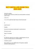 NCTI INSTALLER EXAM FALL 2024-2025