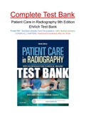 Patient Care in Radiography 9th Edition Ehrlich Test Bank