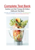 Nutrition and Diet Therapy 9th Edition DeBruyne Test Bank