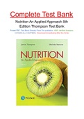 Nutrition An Applied Approach 5th Edition Thompson Test Bank