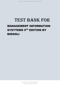 TEST BANK FOR MANAGEMENT INFORMATION SYSYTEMS 9TH EDITION  2024 UPDATE BY BIDGOLI.pdf