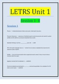 LETRS Unit 1 - Session 1- 8 Questions and Answers 100% Verified