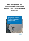 Risk Management for Individuals and Enterprises Version 2 2nd Edition Baranoff Test Bank