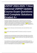 USPAP 2024-2025 7 Hour National USPAP Update Course Exam Questions and Complete Solutions Graded A+