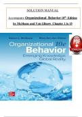 Solution Manual - Organizational Behavior: Emerging Knowledge. Global Reality 10th Edition by McShane and Von Glinow, All 15 Chapters Covered, Verified Latest Edition