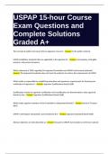 USPAP 15-hour Course Exam Questions with Complete Solutions Graded A+