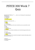 PSYCH 300 Week 7 Quiz with correct answers