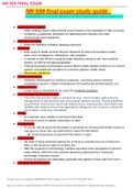 NR 599 final exam study guide Review Test Submission: Module 2 Quiz 2192-NURS-5366-407-PRINC-OF-RESEARCH-IN-NURSING--2019-Spring  Question 1 In the following purpose statement, what kind of variable is number of days absent from class? The purpose of thi