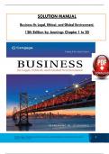 Solution Manual For Business: Its Legal, Ethical, and Global Environment 12th Edition by Marianne Jennings, ISBN: 9780357447642, All 20 Chapters Covered, Verified Latest Edition