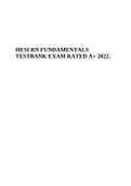 HESI RN FUNDAMENTALS TESTBANK EXAM RATED A+ 2022.