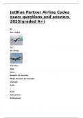 JetBlue Partner Airline Codes exam questions and answers 2025(graded A+).