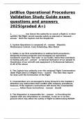 JetBlue Operational Procedures Validation Study Guide exam questions and answers 2025(graded A+).