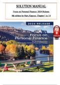 Solution Manual For Focus on Personal Finance: 2024 Release (8th edition) by Jack Kapoor, ISBN: 9781260772371, All 14 Chapters Covered, Verified Latest Edition