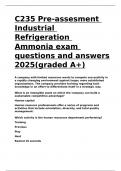 C235 Pre-assesment Industrial Refrigeration Ammonia exam questions and answers 2025(graded A+).