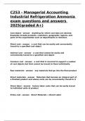 C253 - Managerial Accounting Industrial Refrigeration Ammonia exam questions and answers 2025