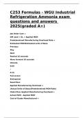 C253 Formulas - WGU Industrial Refrigeration Ammonia exam questions and answers 2025