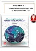 Solution Manual - Managing Operations Across the Supply Chain, 5th Edition by Swink, Melnyk & Hartley, All 14 Chapters Covered, Verified Latest Edition