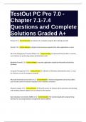 TestOut PC Pro 7.0 - Chapter 7.1-7.4 Questions and Complete Solutions Graded A+