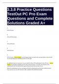 3.3.8 Practice Questions TestOut PC Pro Exam Questions and Complete Solutions Graded A+