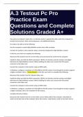 A.3 Testout Pc Pro Practice Exam Questions and Complete Solutions Graded A+