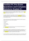 TestOut PC Pro Exam Questions and Complete Solutions Graded A