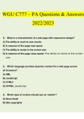 WGU C777 Web Development Applications PA Questions and Answers (2022/2023) (Verified Answers by Expert)