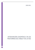 Apuntes completos Intervención logopédica en los trastornos de voz y del habla