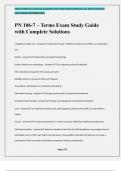 PN 106-7 – Terms Exam Study Guide with Complete Solutions