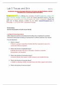 Lab 5 Tissues and Skin BIO201L Straighterline Anatomy & Physiology I BIO 201L Lab 5 Tissues and Skin Worksheet – with all lab photos (New Version June 2024) Scored 100%