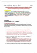 Lab 10 Blood and the Heart BIO202L Straighterline Anatomy & Physiology II LAB BIO 202L Lab 10 Blood and the Heart Worksheet – with all lab photos (New Version June 2024) Scored 100%