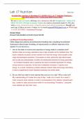 Lab 17 Nutrition BIO202L Straighterline Anatomy & Physiology II LAB BIO 202L Lab 17 Nutrition Worksheet – with all lab photos (New Version June 2024) Scored 100%