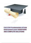 F.A.C.E #1 Fundamentals of Code Enforcement Level I QUESTIONS AND COMPLETE SOLUTIONS