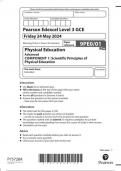 Pearson Edexcel Level 3 GCE Advanced Physical Education paper 1 June 2024 QUESTION PAPER(9pe0-01)