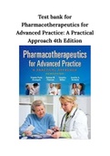 Test bank for Pharmacotherapeutics for Advanced Practice: A Practical Approach 4th Edition