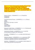 Nurs1117 Unit 4 Promoting Healthy Physiologic Responses QUESTIONS AND CORRECT VERIFIED ANSWERS (DETAILED ANSWERS) ALREADY GRADED A+ 100% GUARANTEED TO PASS CONCEPTS!!