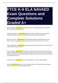 FTCE K-6 ELA NAVAED Exam Questions with Complete Solutions Graded A+