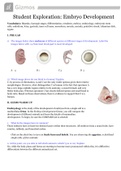 AP BIOLOGY Student Exploration: Embryo Development Gizmo