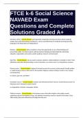 FTCE k-6 Social Science NAVAED Exam Questions and Complete Solutions Graded A+