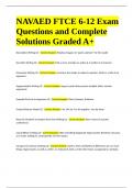 NAVAED FTCE 6-12 Exam Questions and Complete Solutions Graded A+