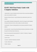 RADT 1010 Final Study Guide with Complete Solutions