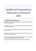 LETRS Unit 5 Assessment , All Sessions 1 AND FINAL ASSESMENT  1-6 Answered 2022( A+ GRADED 100% VERIFIED)
