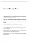 Louisiana Insurance Exam Questions and Correct Answers