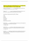 KINE 223 Volleyball Campbell Final Exam | 216 Questions with Complete Solutions | Latest Update 2024