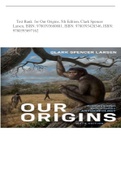 Test Bank for Our Origins, 5th Edition